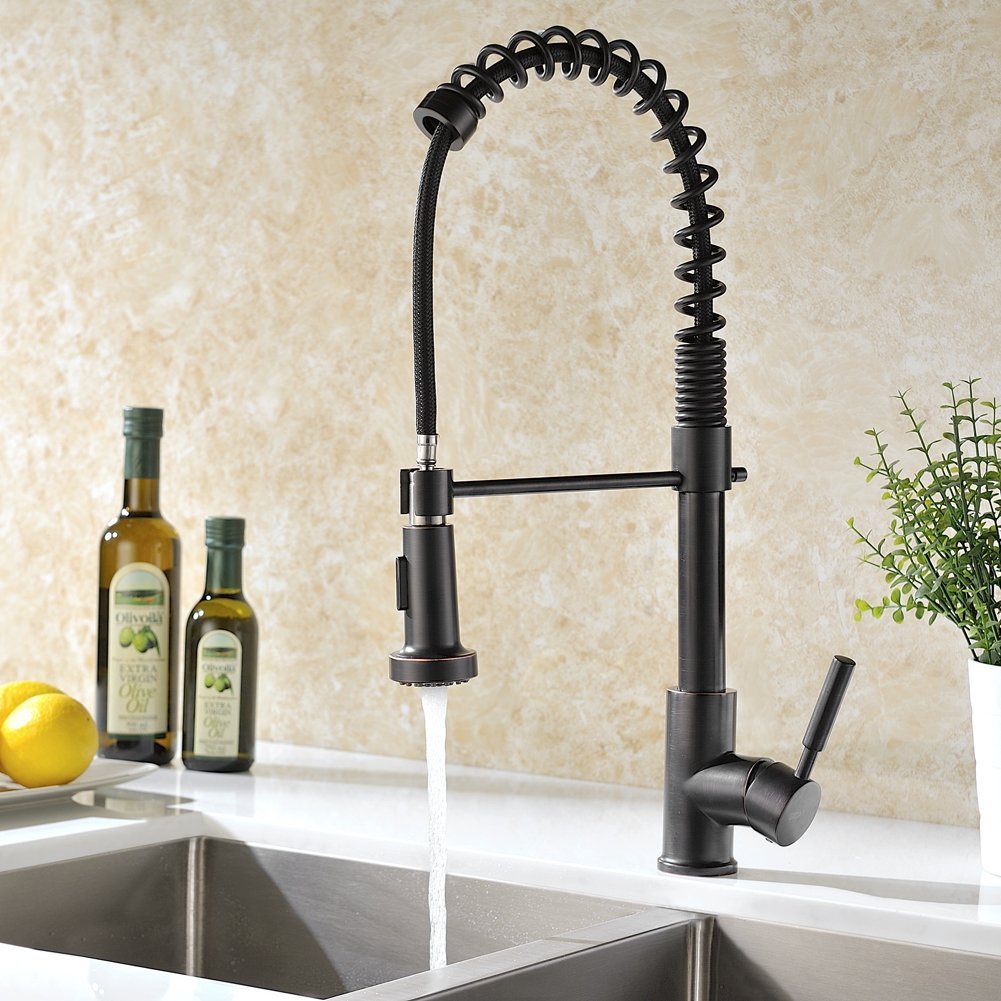 Jiguani Oil Rubbed Bronze Kitchen Sink Faucet